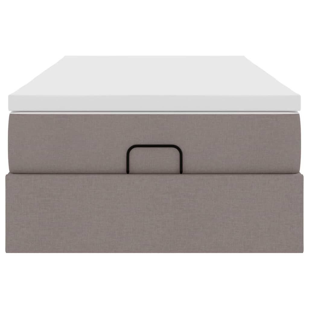 Struttura Letto Pouf con Materasso Tortora 90x200 cm in Tessuto