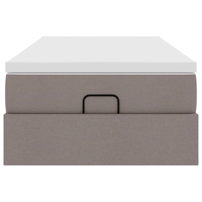 Struttura Letto Pouf con Materasso Tortora 90x200 cm in Tessuto