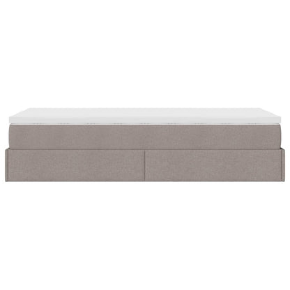 Struttura Letto Pouf con Materasso Tortora 90x200 cm in Tessuto