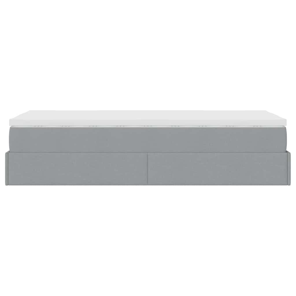 Struttura Letto Pouf con Materasso 100x200 cm in Tessuto - homemem39