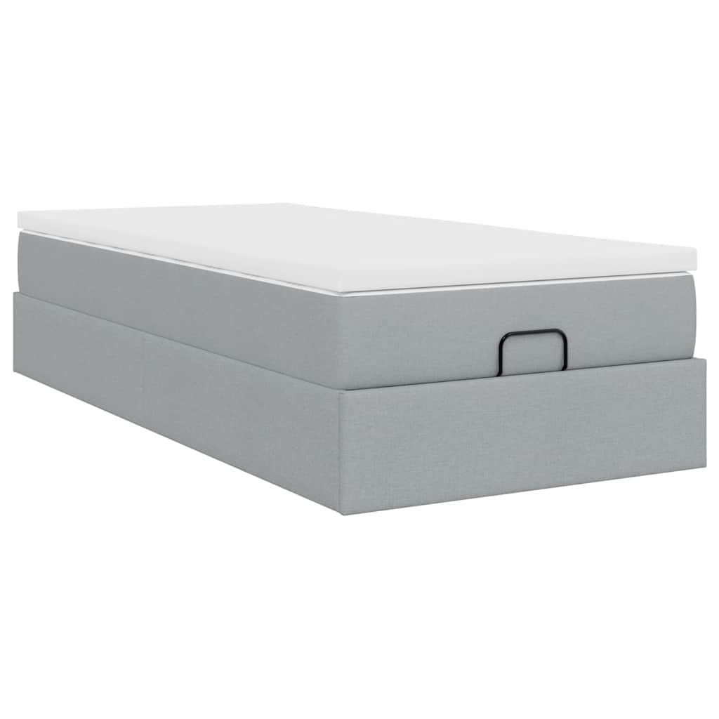Struttura Letto Pouf con Materasso 100x200 cm in Tessuto