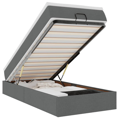 Struttura Letto Pouf con Materasso 100x200 cm in Tessuto - homemem39