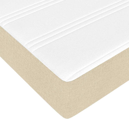 Struttura Letto Pouf con Materasso Crema 100x200 cm in Tessuto