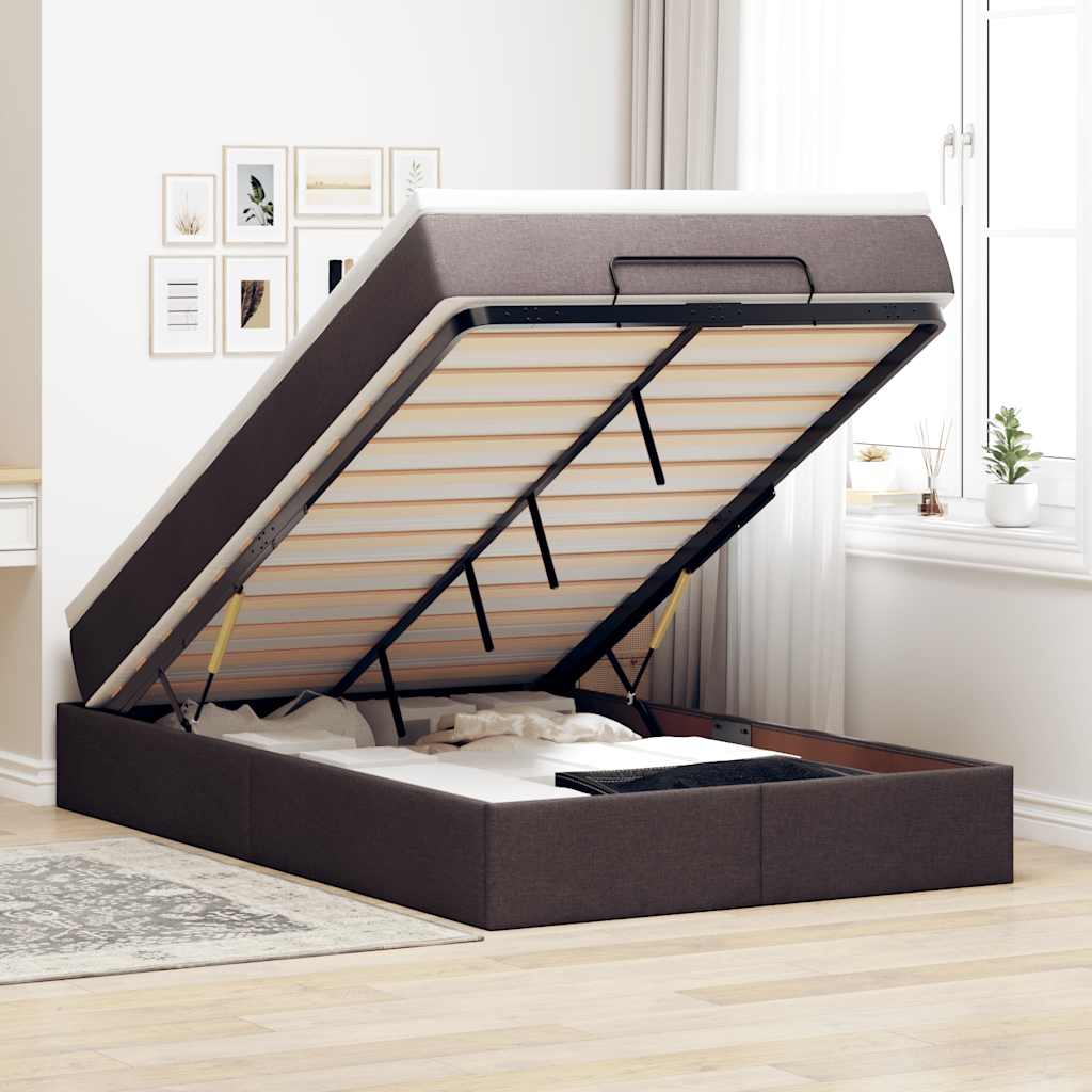 Struttura Letto Pouf con Materasso 80x200 cm in Tessuto | homemem39