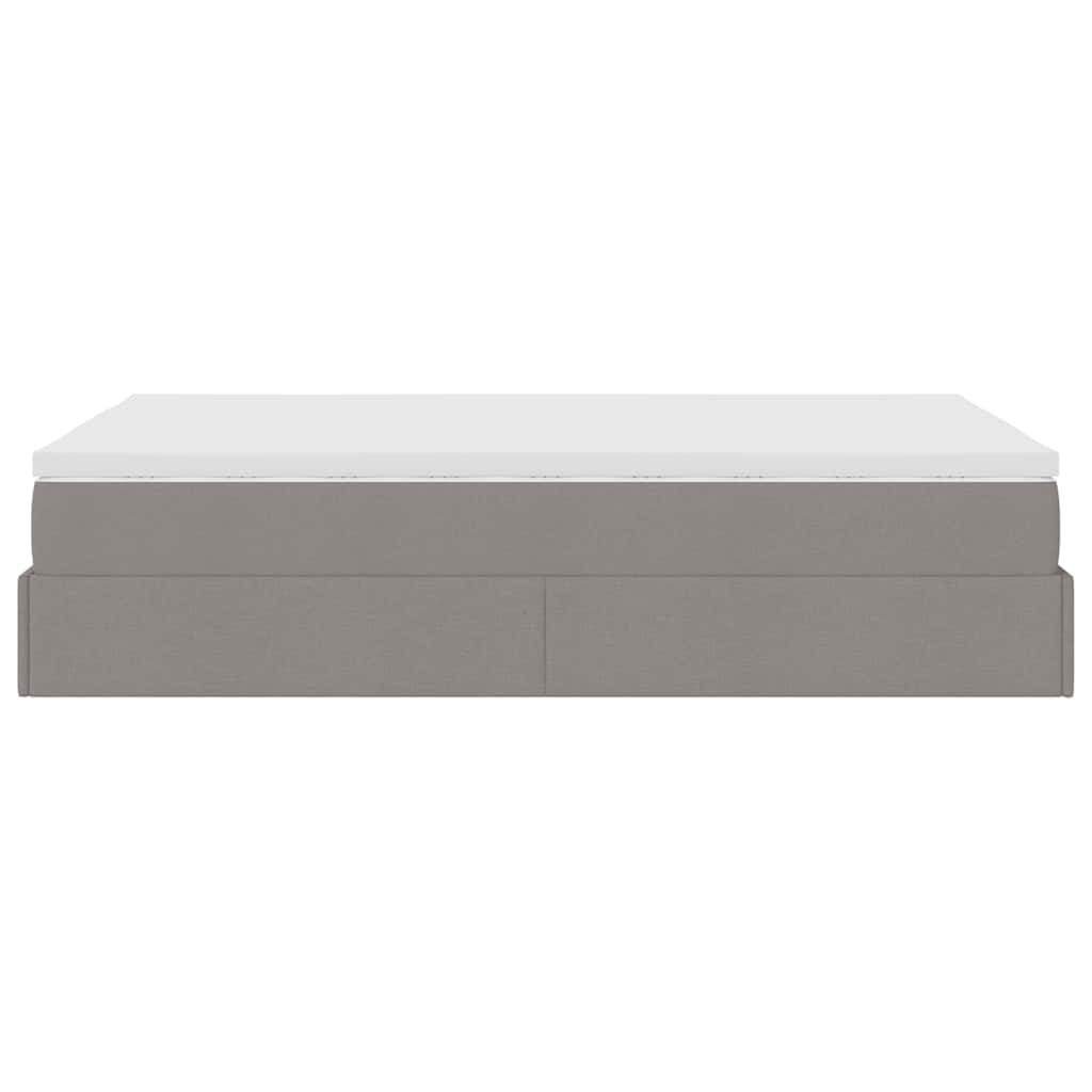 Struttura Letto Pouf con Materasso Tortora 120x190 cm Tessuto