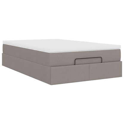 Struttura Letto Pouf con Materasso Tortora 120x190 cm Tessuto