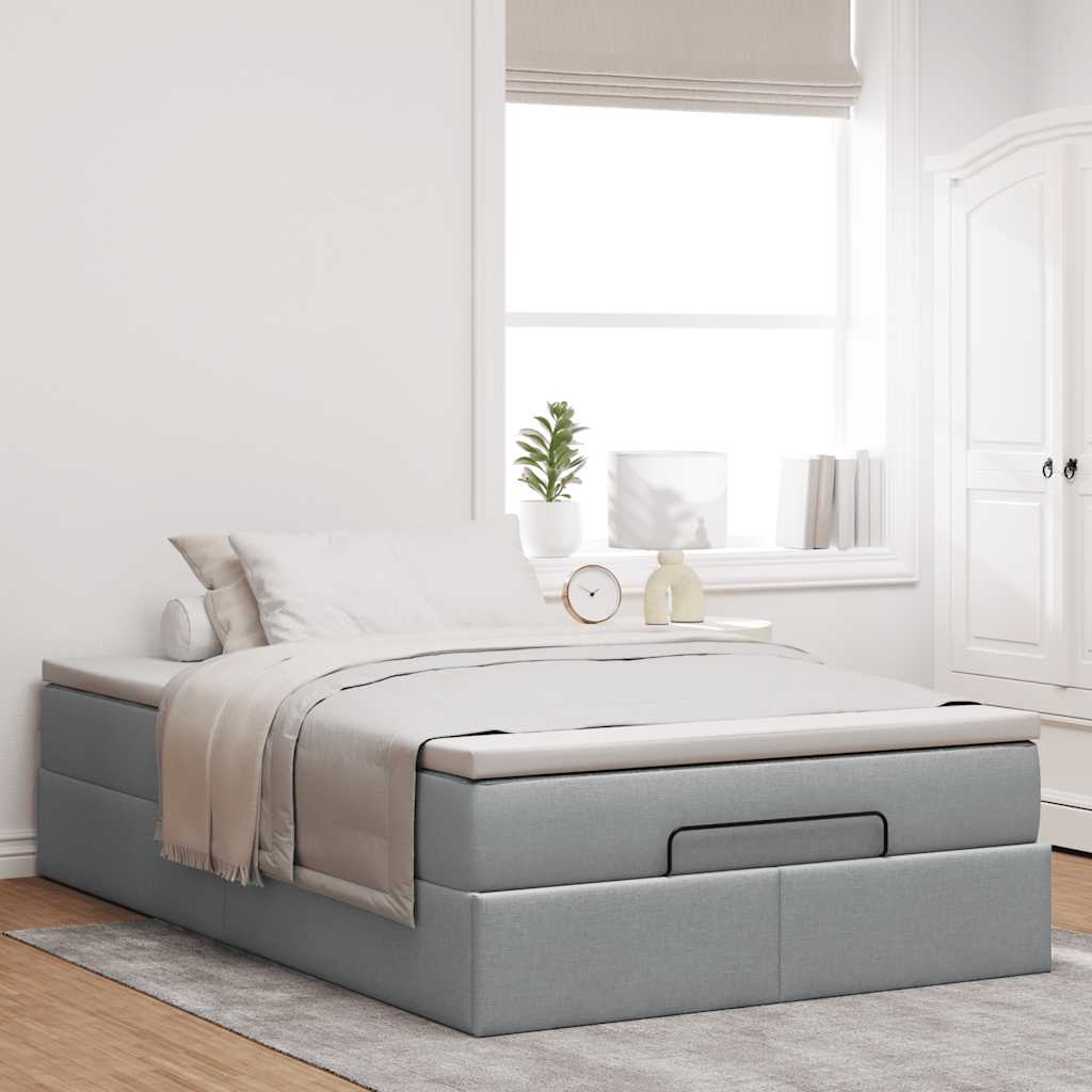 Struttura Letto Pouf con Materasso 120x200 cm in Tessuto - homemem39