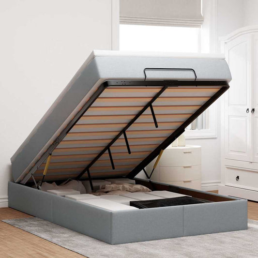 Struttura Letto Pouf con Materasso 120x200 cm in Tessuto - homemem39