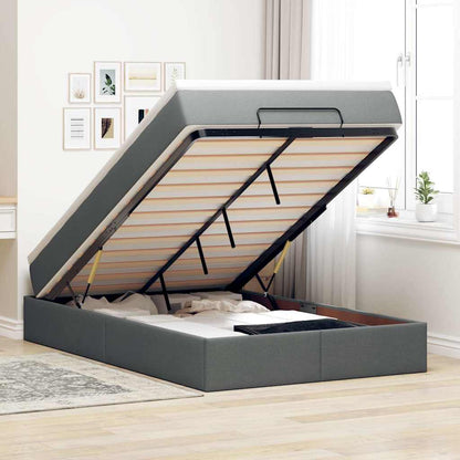 Struttura Letto Pouf con Materasso 120x200 cm in Tessuto - homemem39