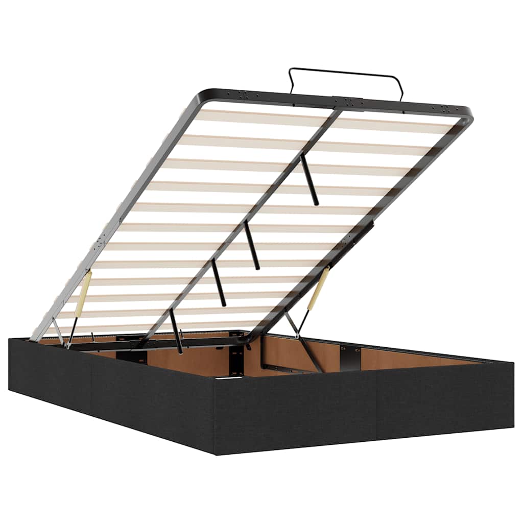 Struttura Letto Pouf con Materasso Nero 120x200 cm in Tessuto - homemem39