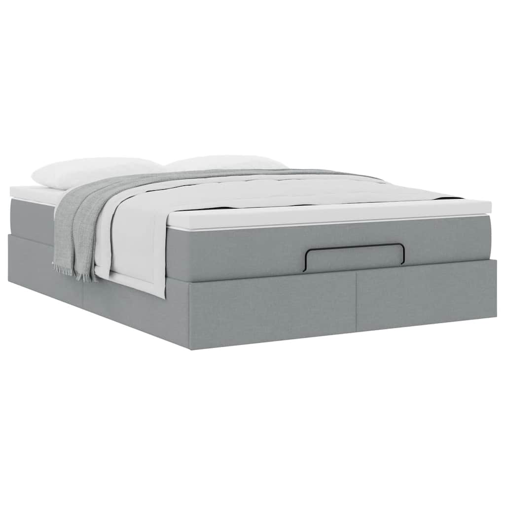 Struttura Letto Pouf con Materasso 140x190 cm in Tessuto | homemem39