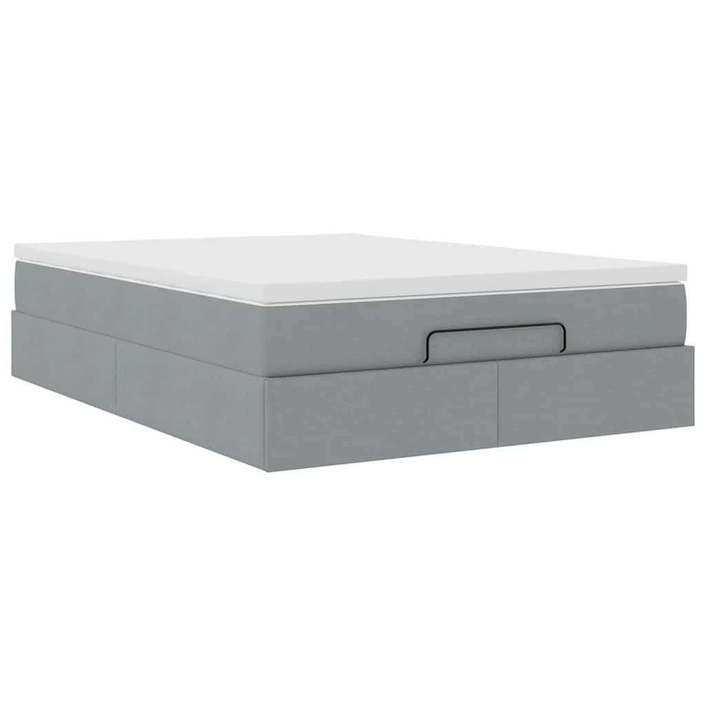Struttura Letto Pouf con Materasso 140x190 cm in Tessuto | homemem39