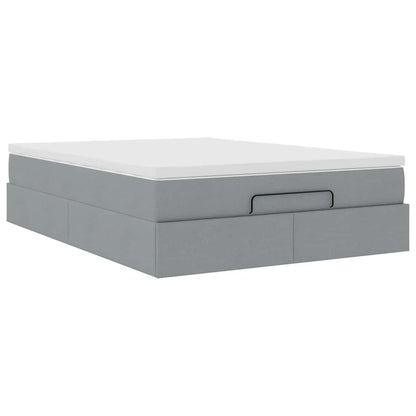 Struttura Letto Pouf con Materasso 140x190 cm in Tessuto | homemem39