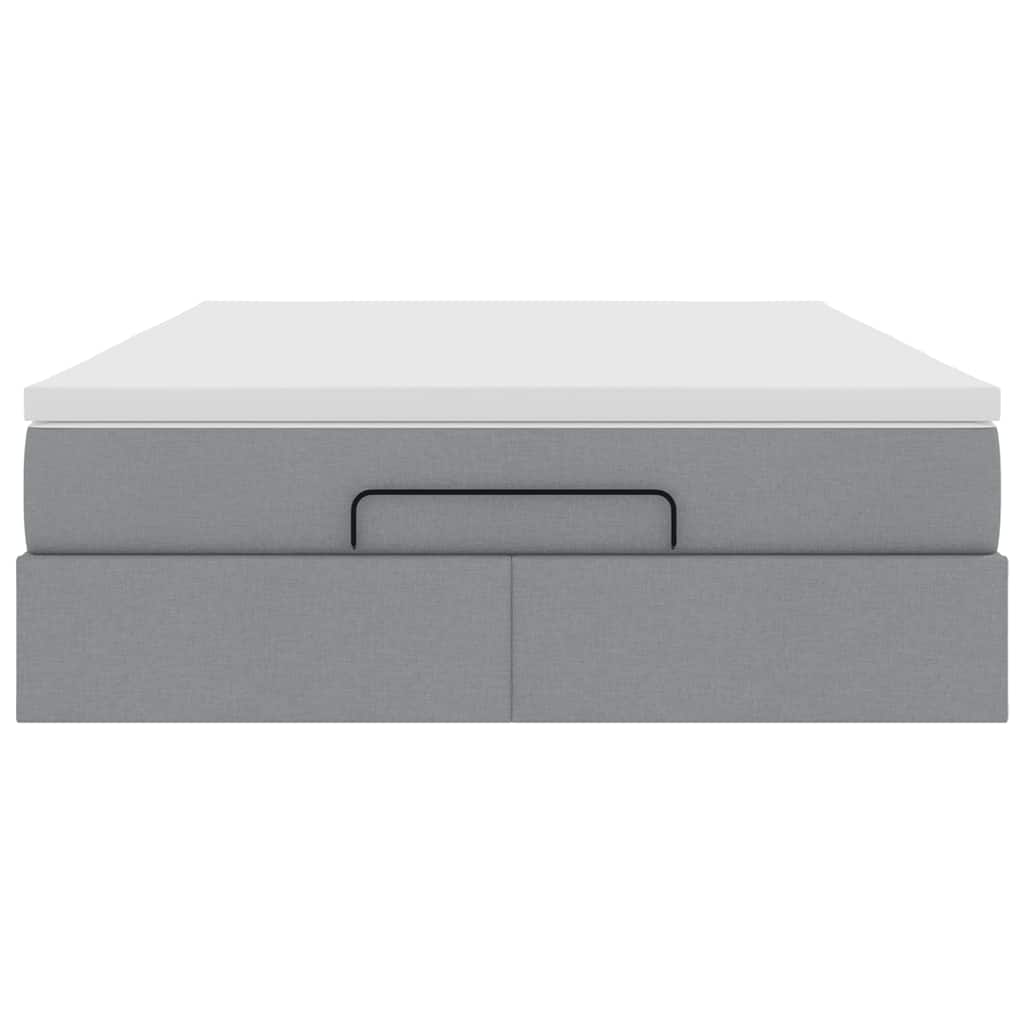 Struttura Letto Pouf con Materasso 140x190 cm in Tessuto | homemem39