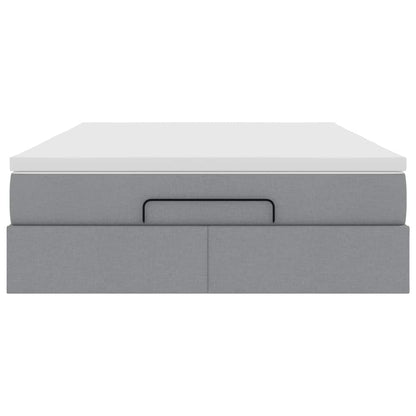Struttura Letto Pouf con Materasso 140x190 cm in Tessuto | homemem39