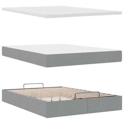 Struttura Letto Pouf con Materasso 140x190 cm in Tessuto | homemem39