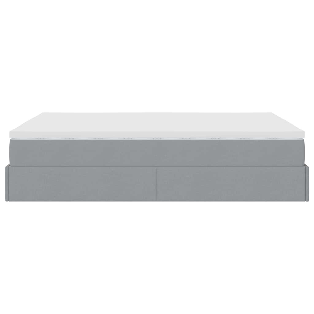 Struttura Letto Pouf con Materasso 140x190 cm in Tessuto | homemem39