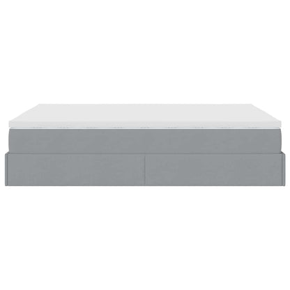 Struttura Letto Pouf con Materasso 140x190 cm in Tessuto | homemem39