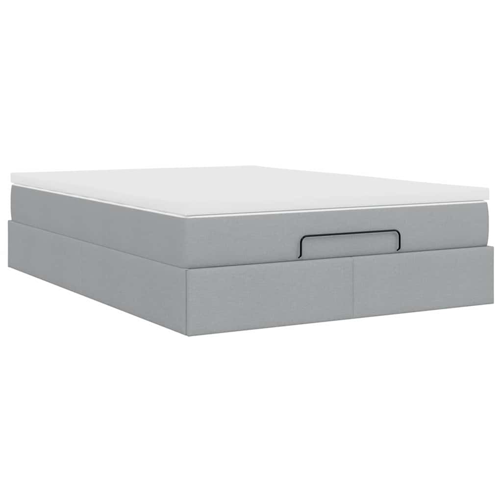 Struttura Letto Pouf con Materasso 140x190 cm in Tessuto | homemem39