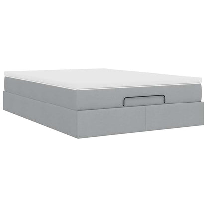 Struttura Letto Pouf con Materasso 140x190 cm in Tessuto | homemem39