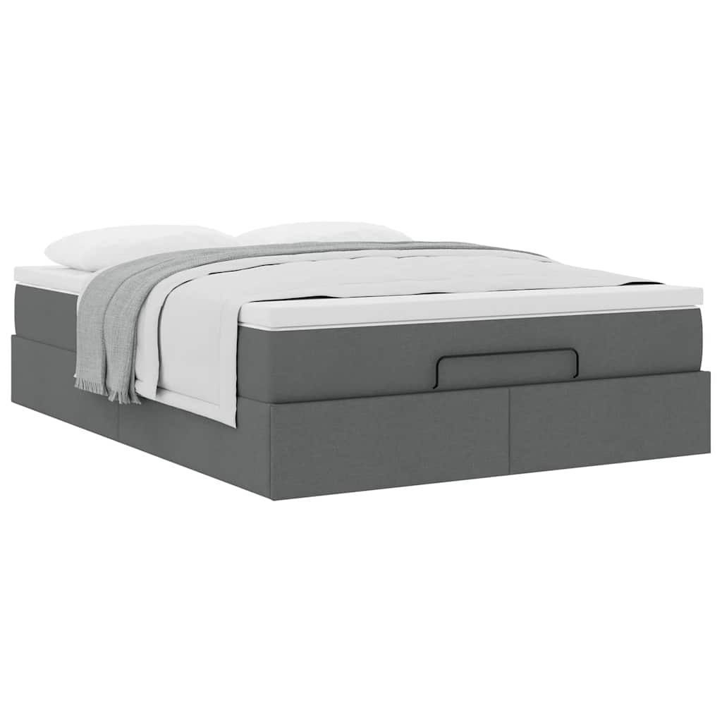 Struttura Letto Pouf con Materasso 140x190 cm in Tessuto | homemem39