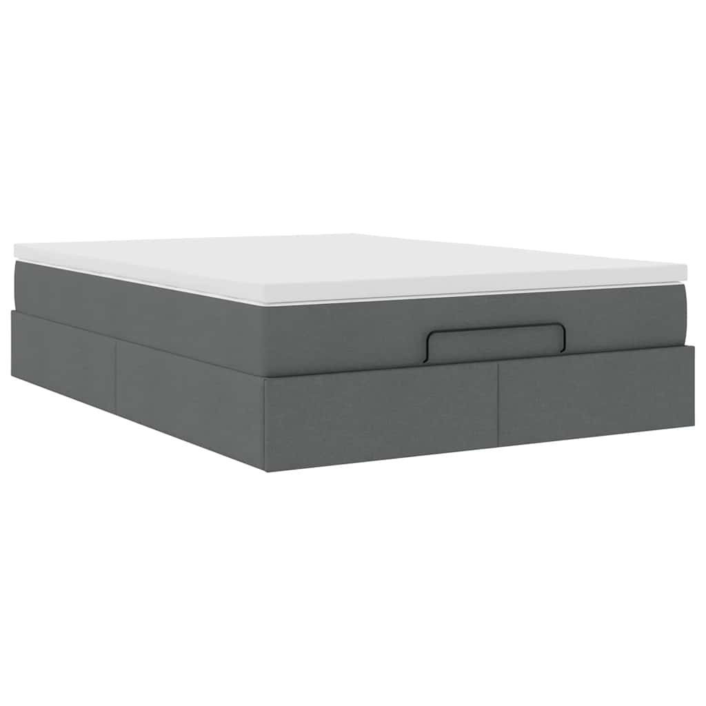 Struttura Letto Pouf con Materasso 140x190 cm in Tessuto | homemem39