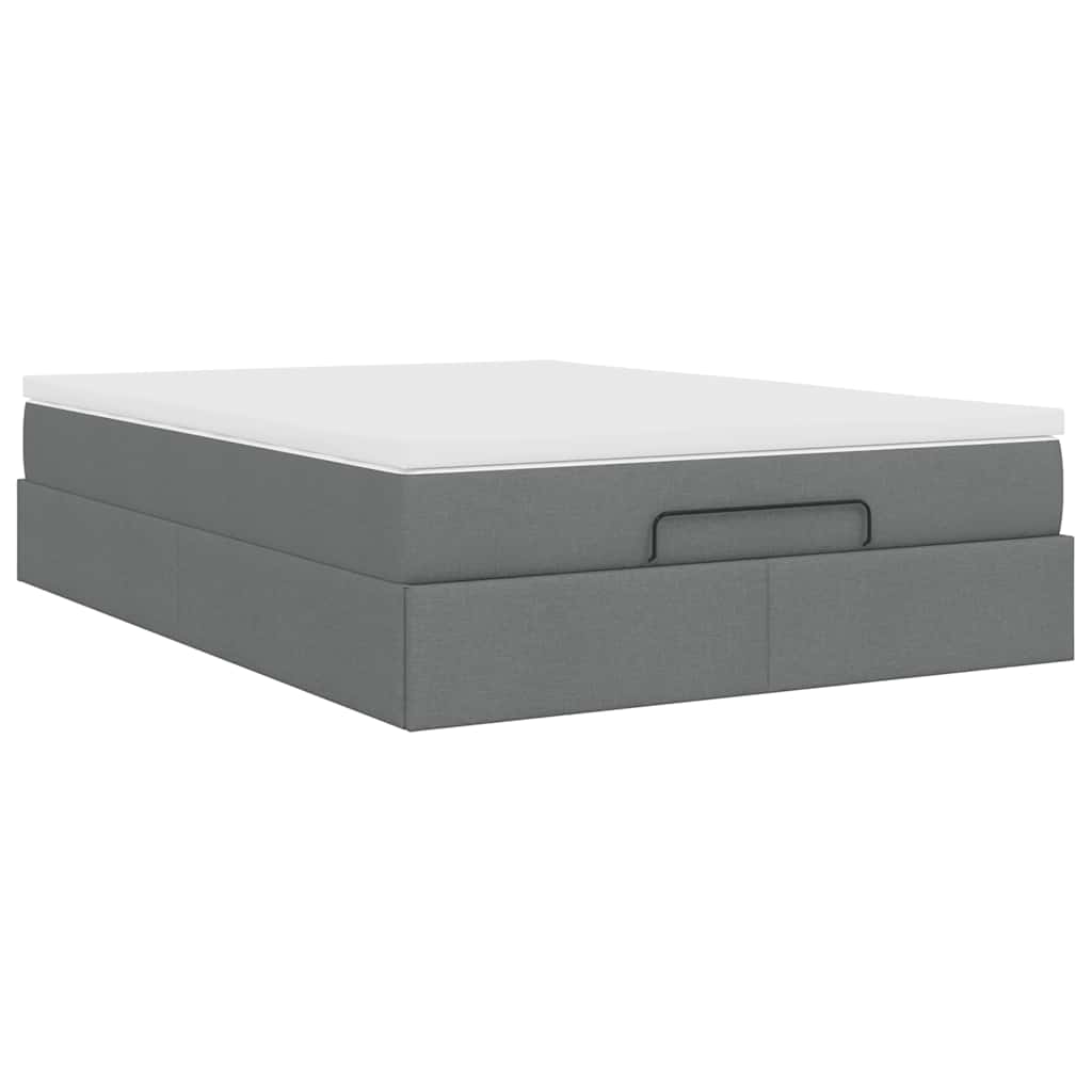 Struttura Letto Pouf con Materasso 140x190 cm in Tessuto | homemem39