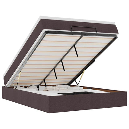 Struttura Letto Pouf con Materasso 140x200 cm in Tessuto - homemem39