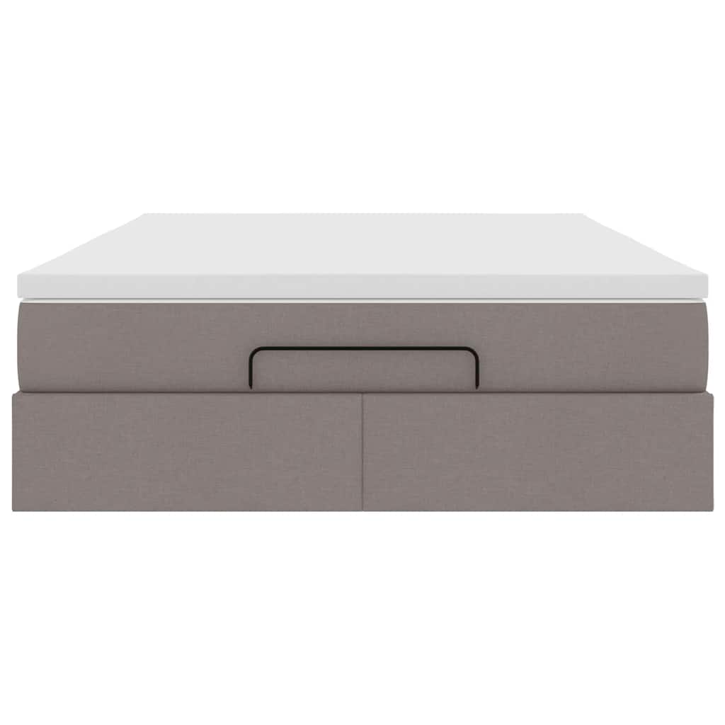 Struttura Letto Pouf con Materasso Tortora 140x200cm in Tessuto - homemem39