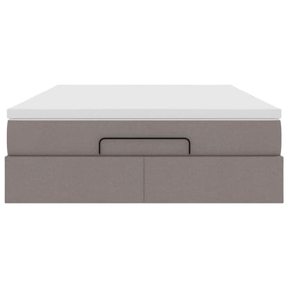 Struttura Letto Pouf con Materasso Tortora 140x200cm in Tessuto - homemem39