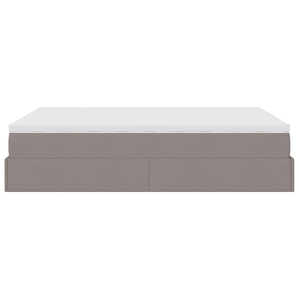 Struttura Letto Pouf con Materasso Tortora 140x200cm in Tessuto - homemem39