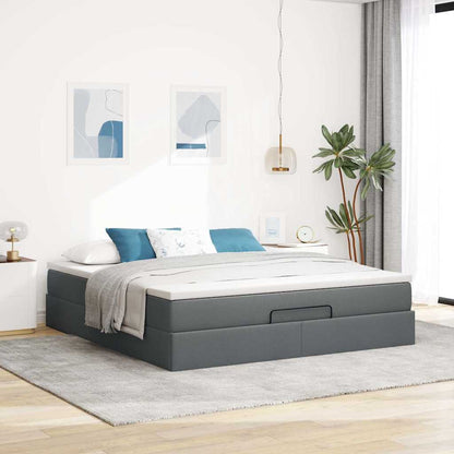 Struttura Letto Pouf con Materasso 160x200 cm in Tessuto | homemem39
