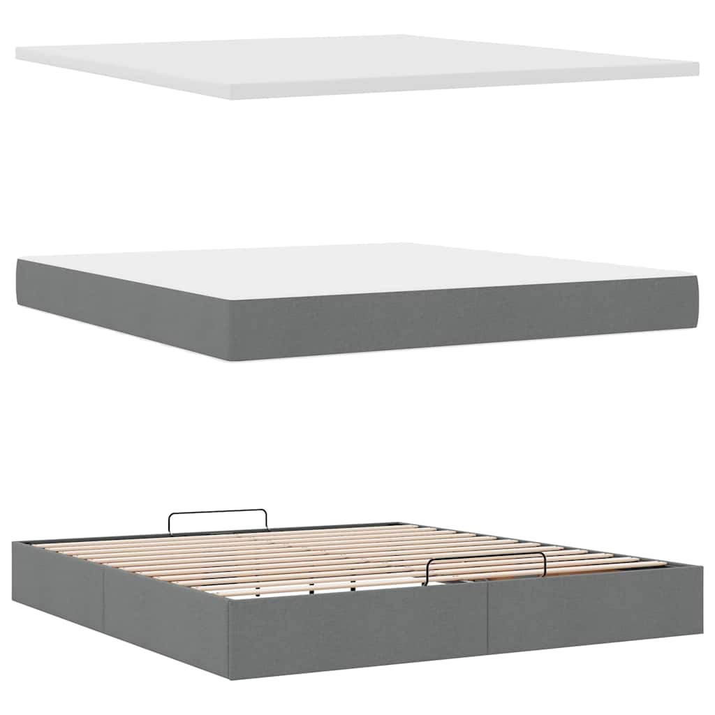 Struttura Letto Pouf con Materasso 160x200 cm in Tessuto | homemem39