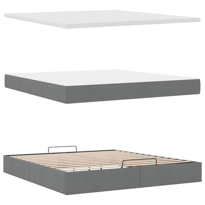 Struttura Letto Pouf con Materasso 160x200 cm in Tessuto | homemem39