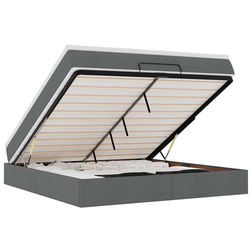 Struttura Letto Pouf con Materasso 180x200 cm in Tessuto - homemem39