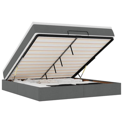 Struttura Letto Pouf con Materasso 180x200 cm in Tessuto - homemem39