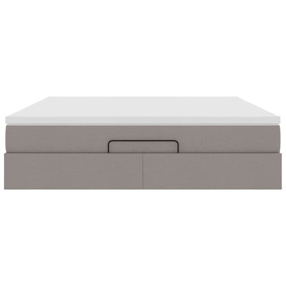 Struttura Letto Pouf con Materasso Tortora 180x200cm in Tessuto