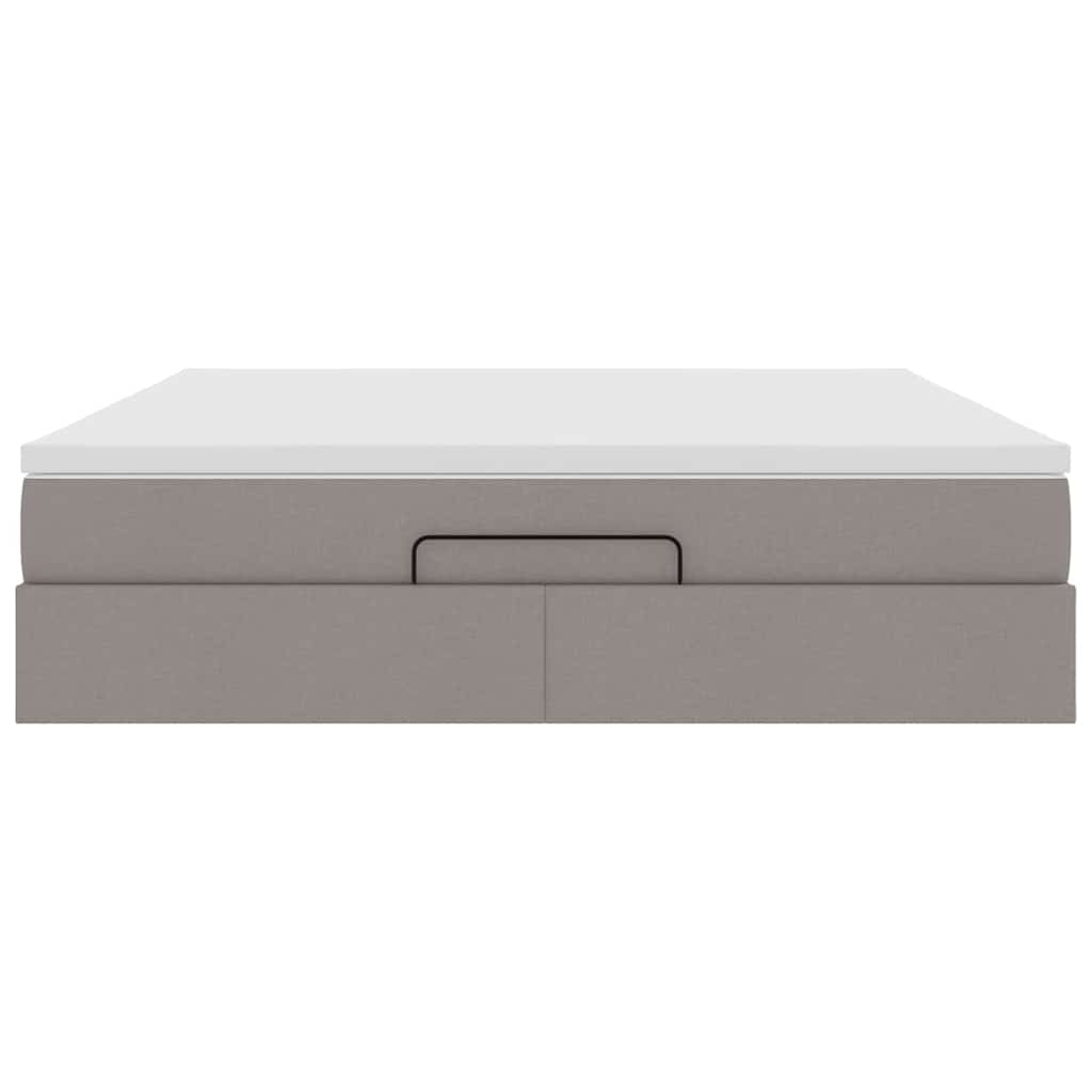 Struttura Letto Pouf con Materasso Tortora 180x200cm in Tessuto