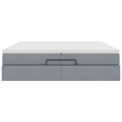 Struttura Letto Pouf con Materassi 200x200 cm in Tessuto | homemem39