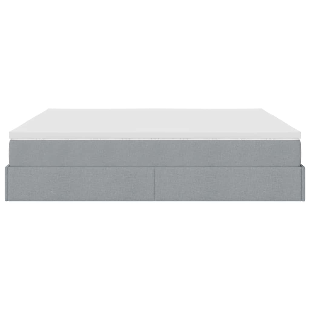 Struttura Letto Pouf con Materassi 200x200 cm in Tessuto