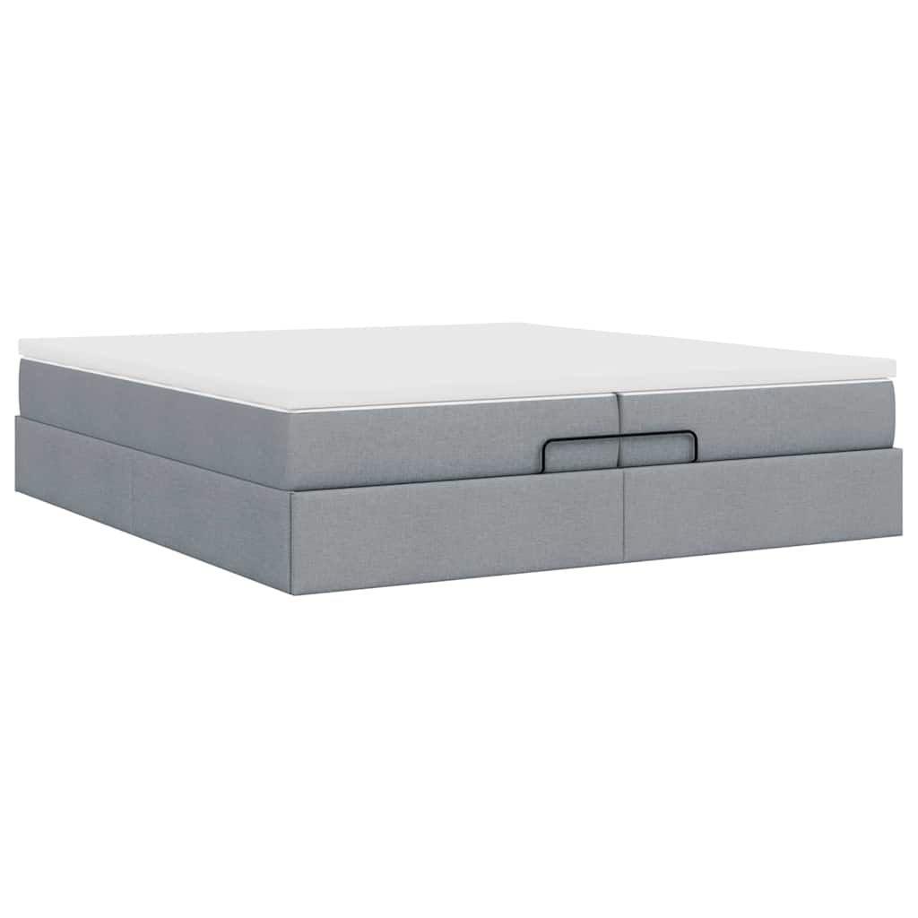 Struttura Letto Pouf con Materassi 200x200 cm in Tessuto | homemem39