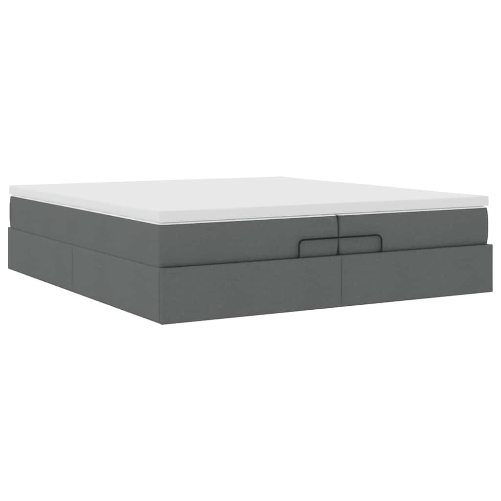 Struttura Letto Pouf con Materassi 200x200 cm in Tessuto | homemem39
