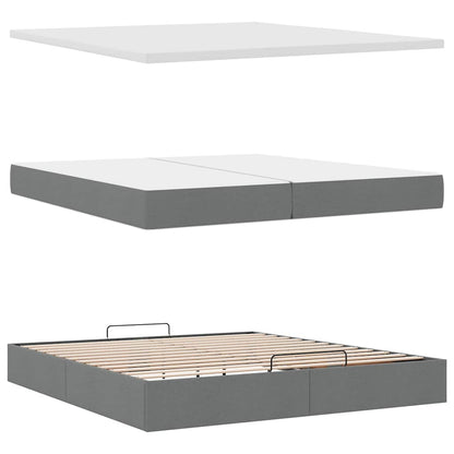 Struttura Letto Pouf con Materassi 200x200 cm in Tessuto | homemem39