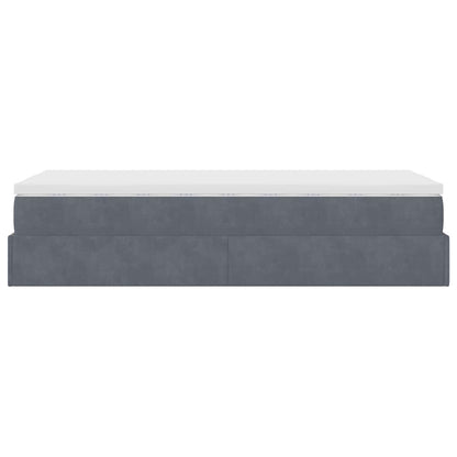 Struttura Letto Pouf con Materasso 180x200 cm in Velluto - homemem39