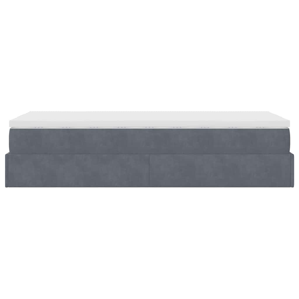 Struttura Letto Pouf con Materasso 180x200 cm in Velluto