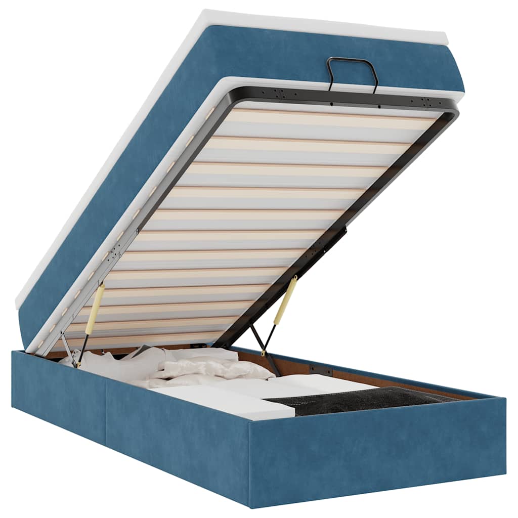 Struttura Letto Pouf con Materasso 80x200 cm Velluto