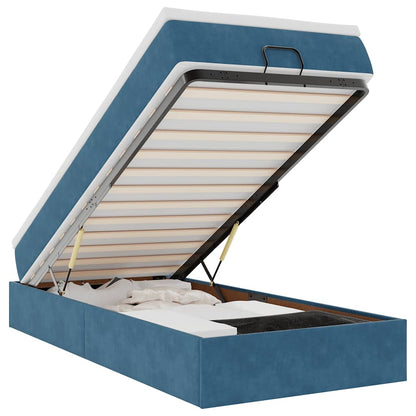 Struttura Letto Pouf con Materasso 80x200 cm Velluto