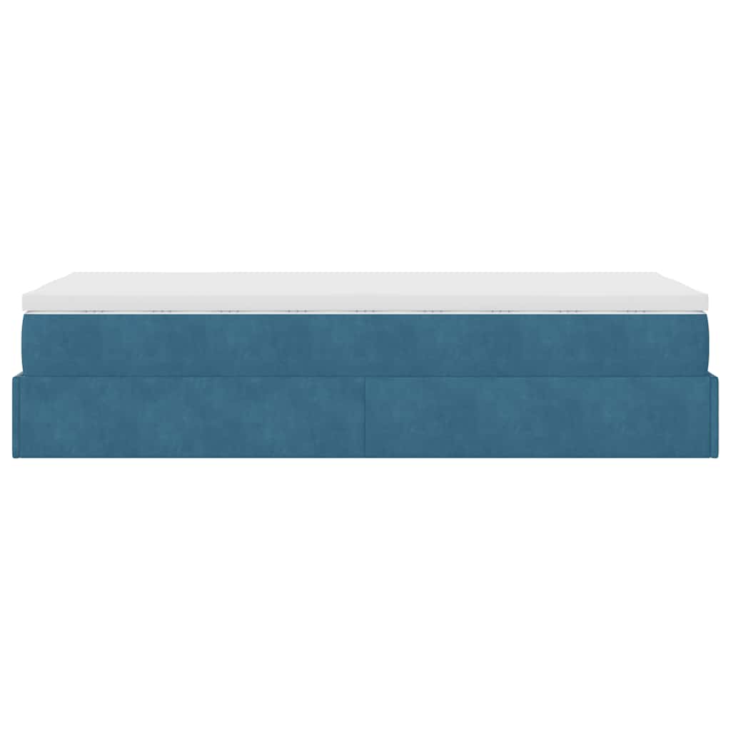 Struttura Letto Pouf con Materasso 80x200 cm Velluto