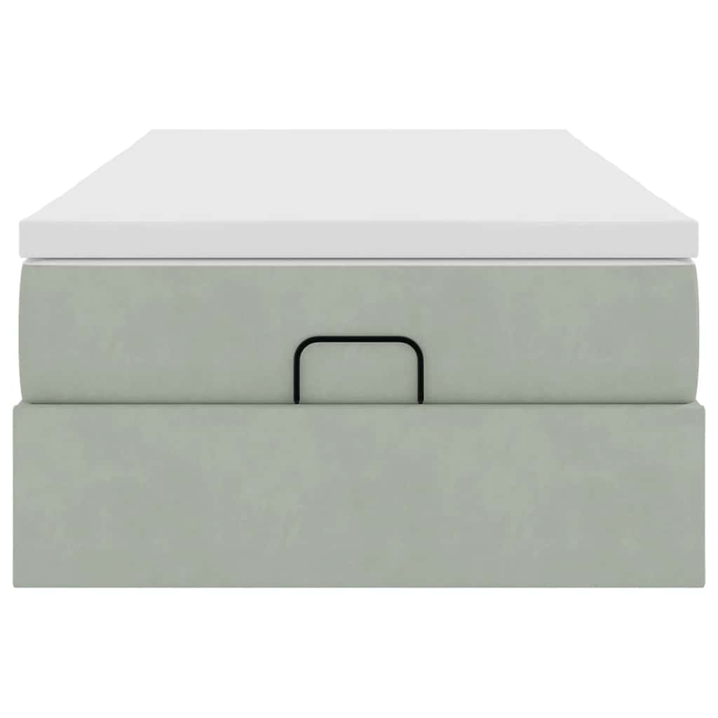 Struttura Letto Pouf con Materasso 90x190 cm in Velluto | homemem39
