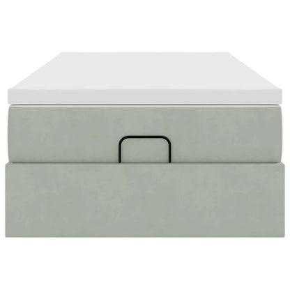Struttura Letto Pouf con Materasso 90x190 cm in Velluto | homemem39